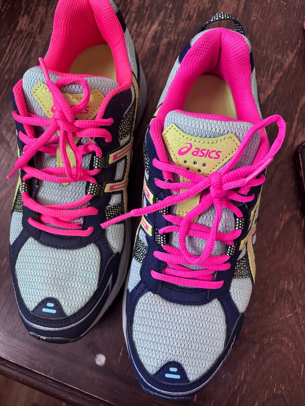 Asics Gray, Navy & Hot Pink Women's Athletic Sneakers